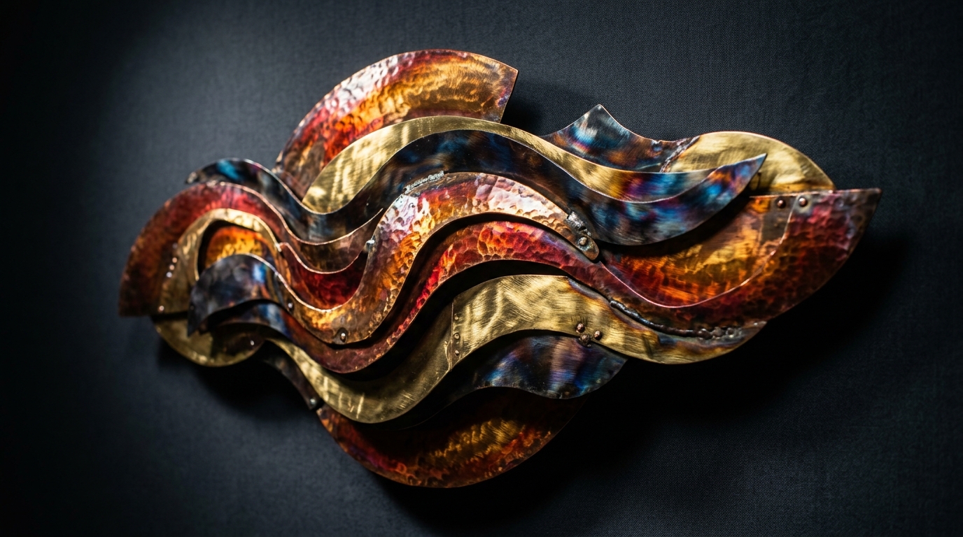 Masterpiece Torch-Patinad Sheet Copper Sculpture